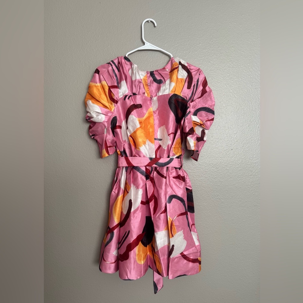 Aureta Studio Artist’s Canvas Mini Dress - Vibrant Pink and Yellow Floral Dress - Picture 5 of 9